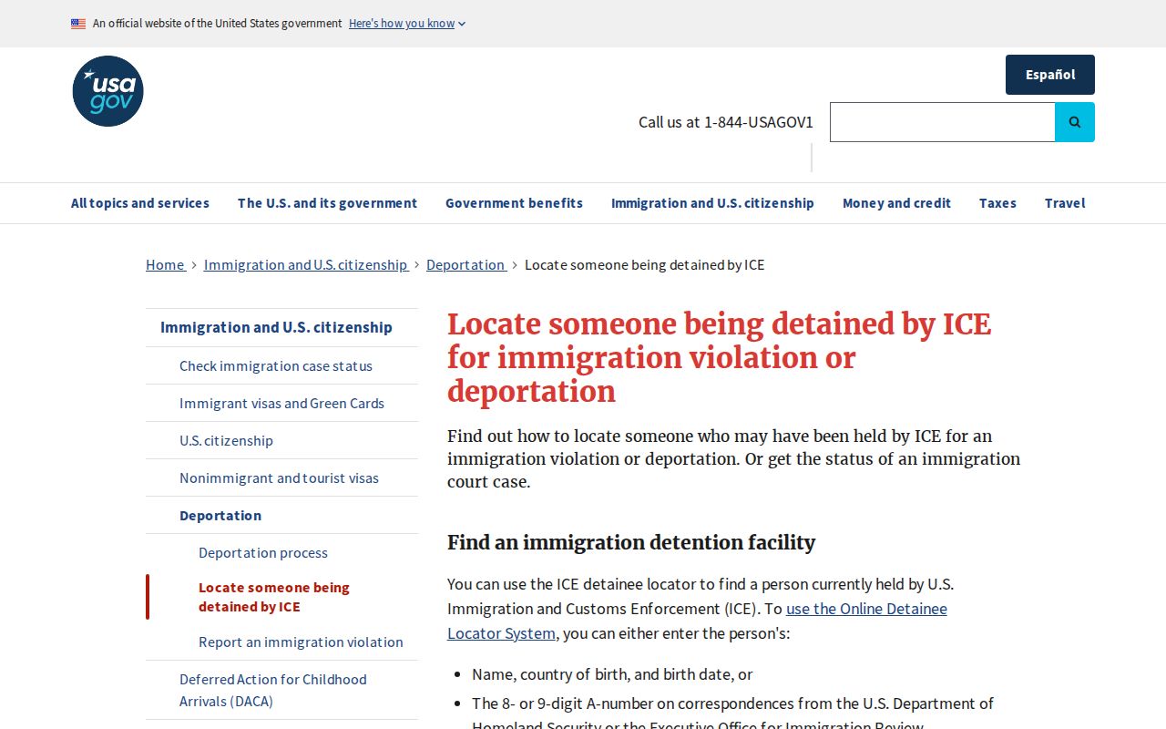 Colquitt County 72-hour release transfer check using the USA.gov ICE locator guide