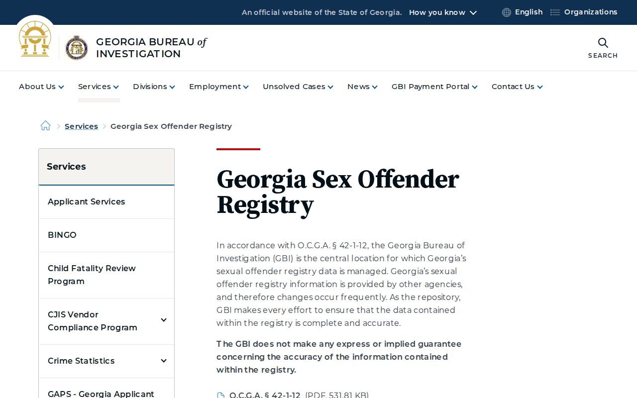 Colquitt County released inmate mugshot GBI registry channel